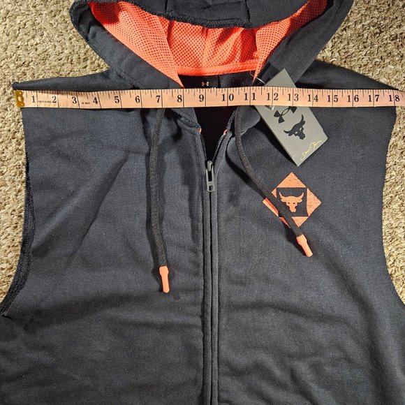 Under Armour Project Rock Terry Sleeveless Full-Zip Hoodie Men's Size M 1377434 - Picture 4 of 9